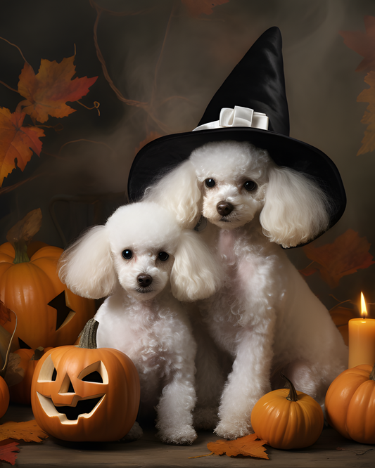 🐾 Adorable Halloween Dogs as Witches – PNG Bundle (20 Designs)