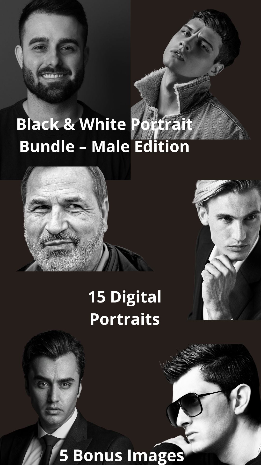 New drop: Black & White Portrait Bundle – Male Edition