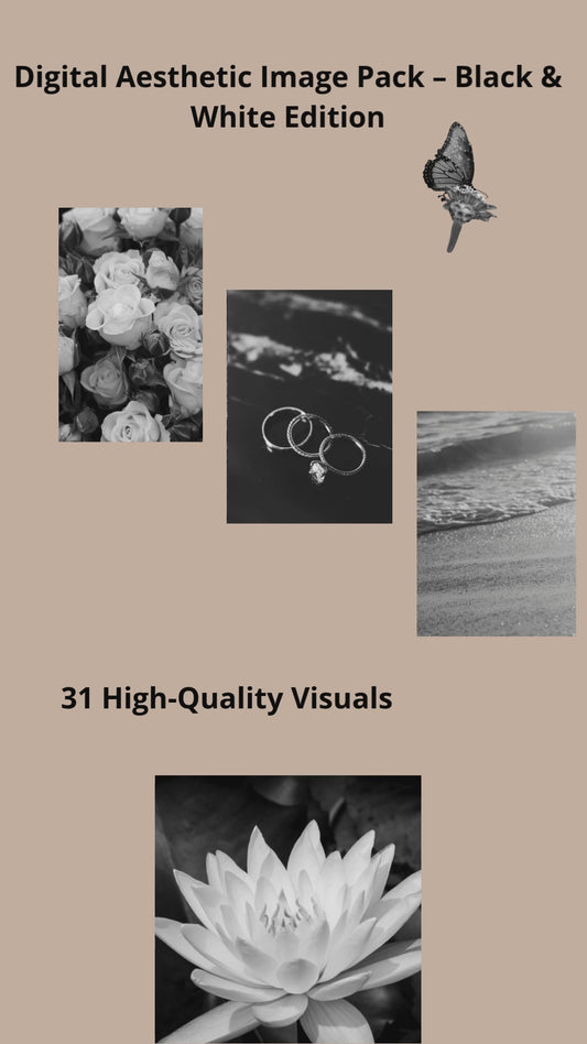 31 Aesthetic Black & White Photos Pack