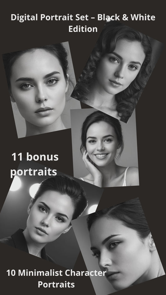 Black & White Beauty Faces – Vol. 1